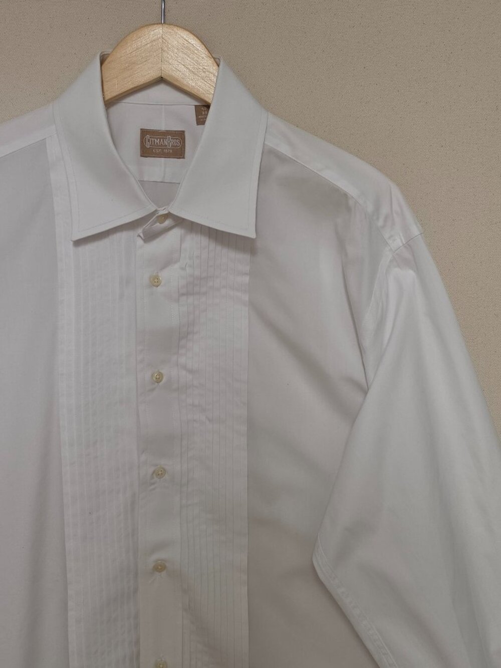 Gitman Brothers Ten Pleat French Cuff Tuxedo Shirt 17 35